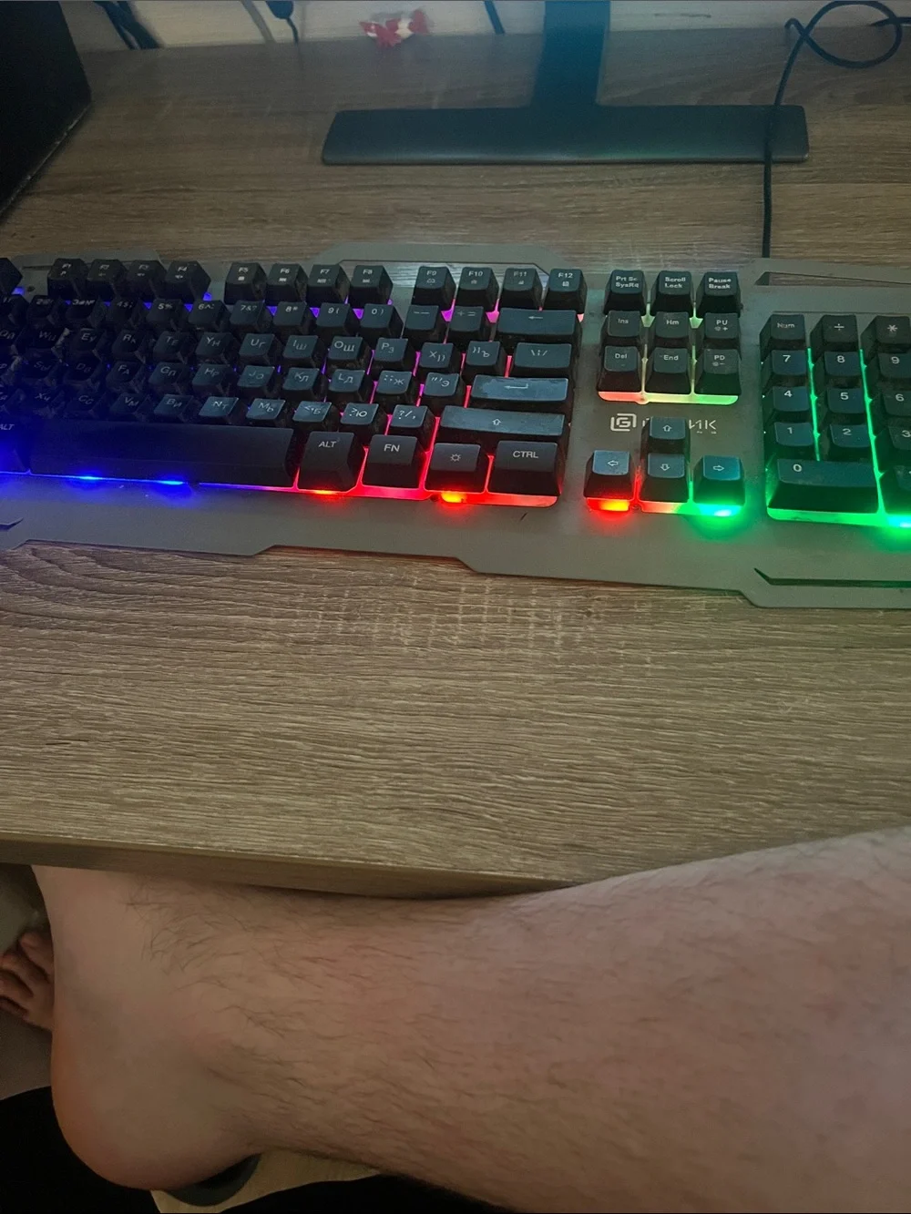 RGB Backlit Gaming Keyboard - Gray with Multi-Color LEDs (Unknown Brand)